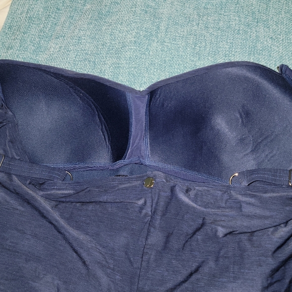 NEW NWOT ArteSands Plus Size Navy Blue Aria Bandeau Underwire One Piece Sz US 20 - Picture 8 of 10